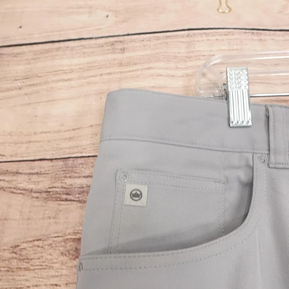 Peter Millar Golf Pants Mens 40x32 Gray Microfiber 5 Pocket Casual Business